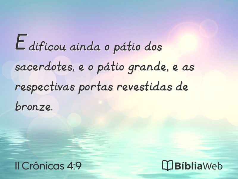 II Crônicas 4:9 em imagem para compartilhar