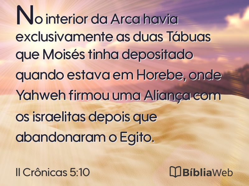 II Crônicas 5:10 em imagem para compartilhar