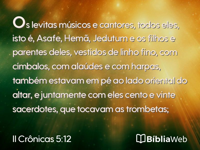 II Crônicas 5:12 em imagem para compartilhar