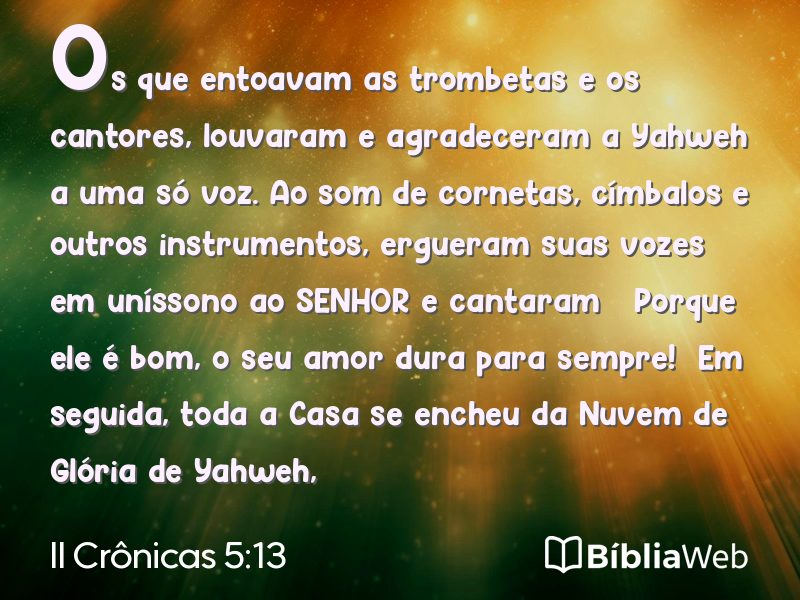 II Crônicas 5:13 em imagem para compartilhar
