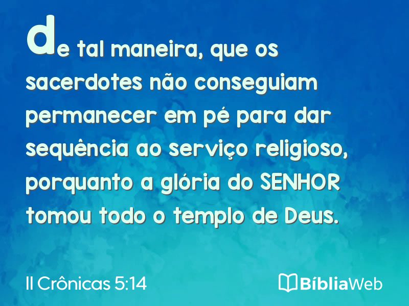 II Crônicas 5:14 em imagem para compartilhar
