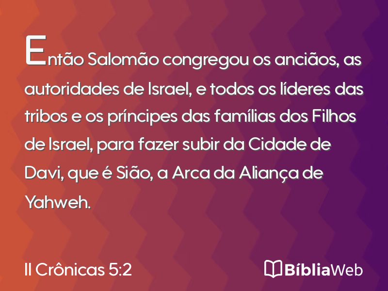 II Crônicas 5:2 em imagem para compartilhar