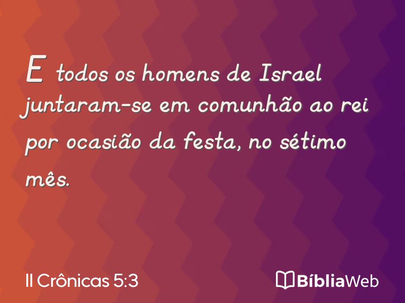 II Crônicas 5:3 em imagem para compartilhar