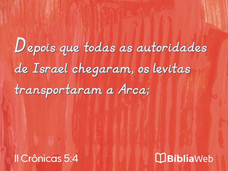 II Crônicas 5:4 em imagem para compartilhar