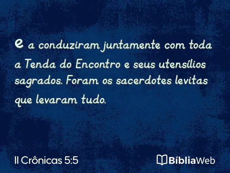 II Crônicas 5:5 em imagem para compartilhar