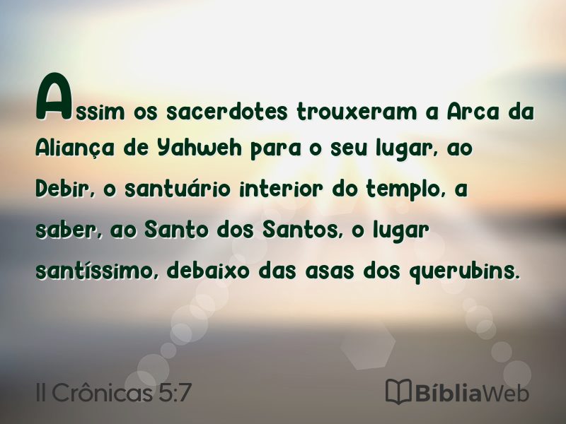 II Crônicas 5:7 em imagem para compartilhar