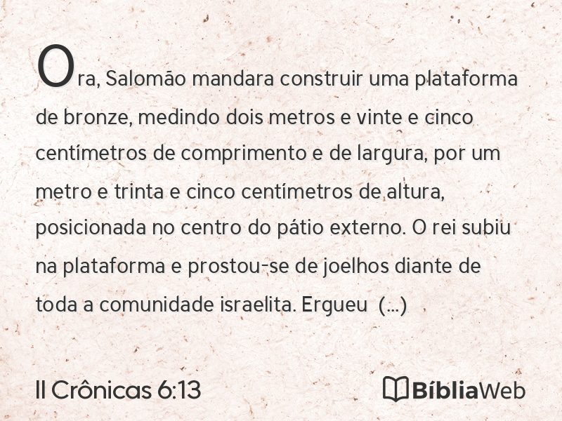 II Crônicas 6:13 em imagem para compartilhar