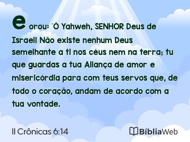 II Crônicas 6:14 em imagem para compartilhar