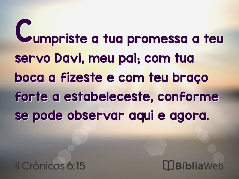 II Crônicas 6:15 em imagem para compartilhar