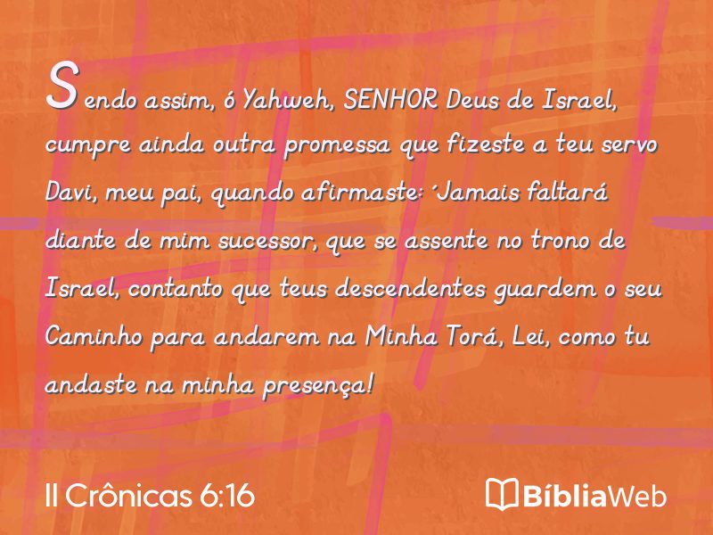 II Crônicas 6:16 em imagem para compartilhar