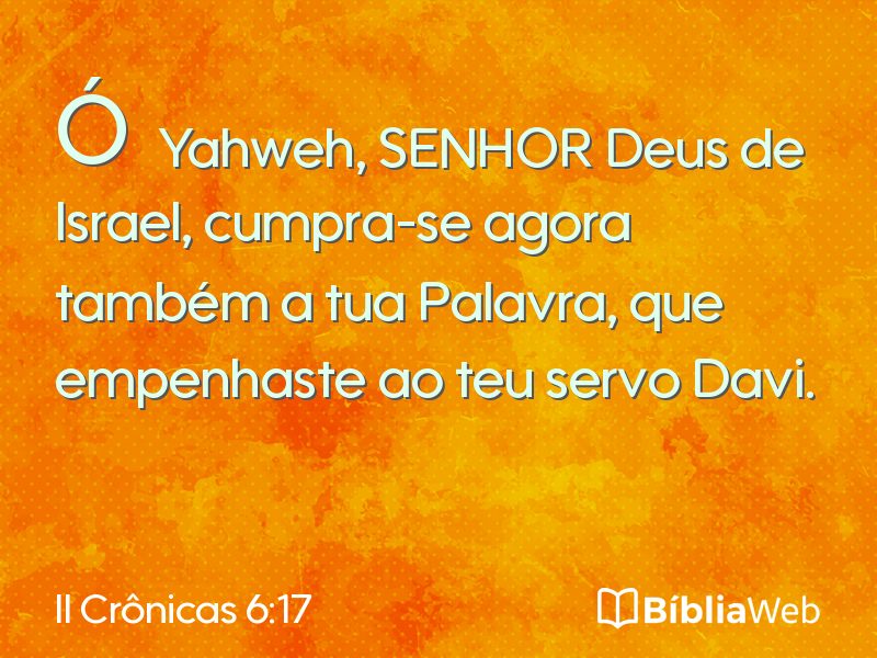 II Crônicas 6:17 em imagem para compartilhar