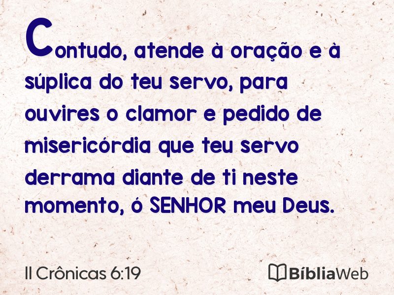 II Crônicas 6:19 em imagem para compartilhar