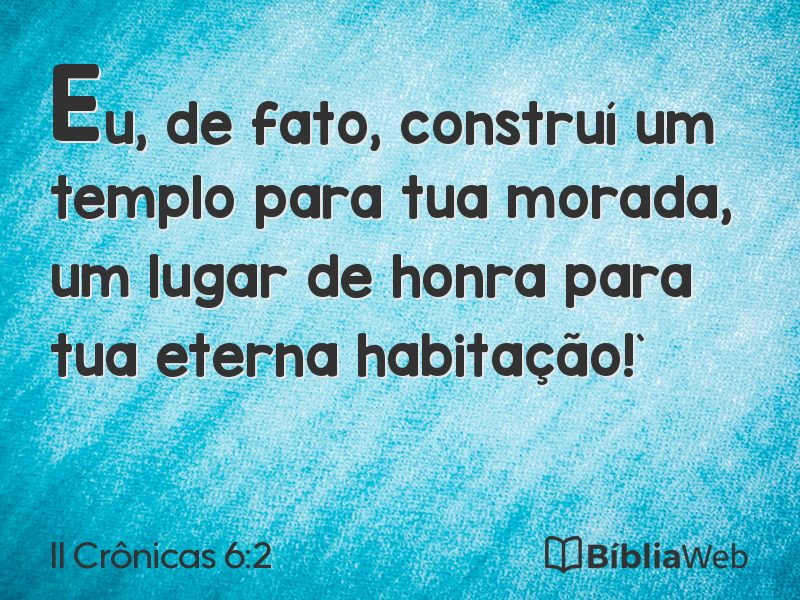 II Crônicas 6:2 em imagem para compartilhar