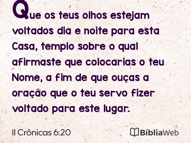 II Crônicas 6:20 em imagem para compartilhar