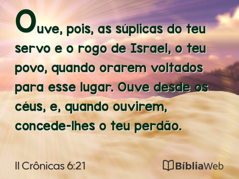 II Crônicas 6:21 em imagem para compartilhar