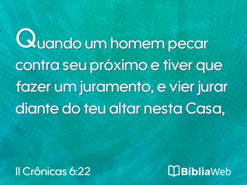 II Crônicas 6:22 em imagem para compartilhar