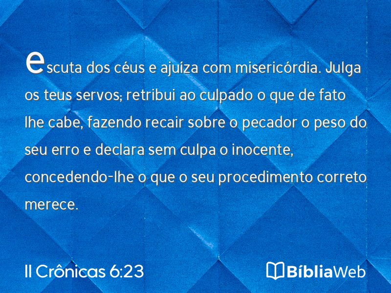 II Crônicas 6:23 em imagem para compartilhar