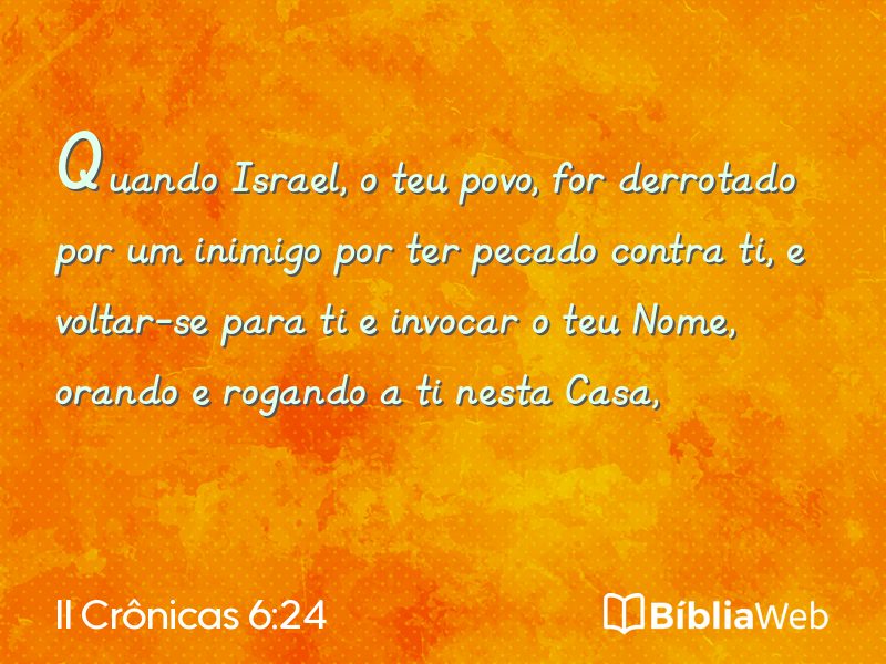 II Crônicas 6:24 em imagem para compartilhar