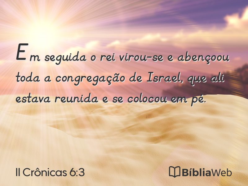 II Crônicas 6:3 em imagem para compartilhar