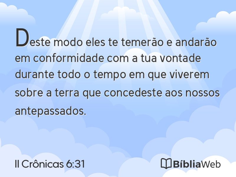 II Crônicas 6:31 em imagem para compartilhar