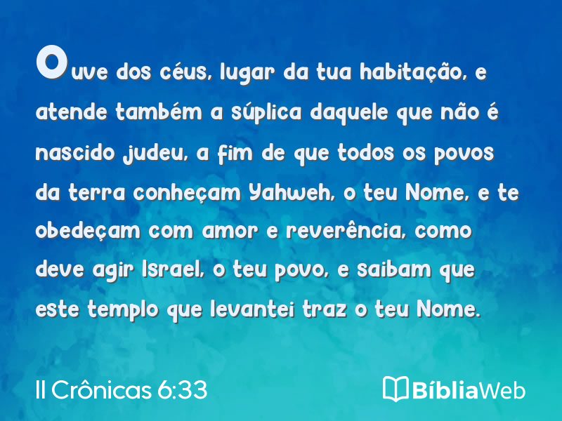 II Crônicas 6:33 em imagem para compartilhar