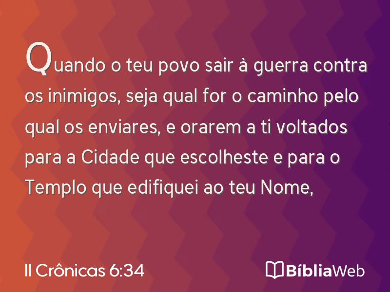 II Crônicas 6:34 em imagem para compartilhar