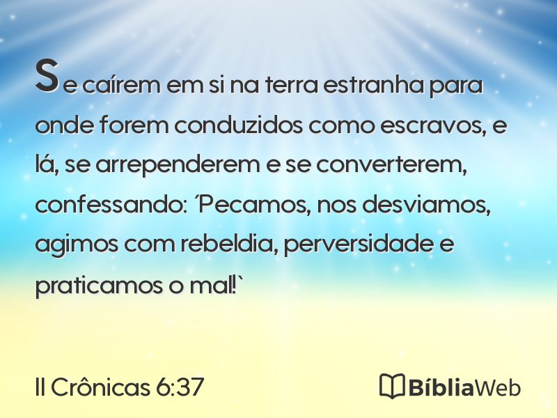 II Crônicas 6:37 em imagem para compartilhar