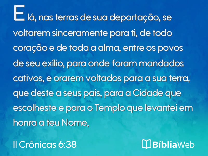 II Crônicas 6:38 em imagem para compartilhar