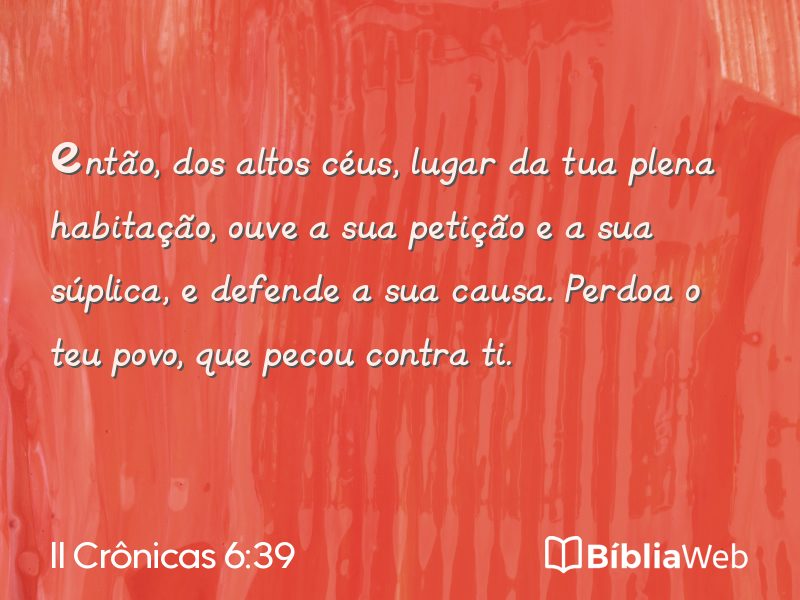 II Crônicas 6:39 em imagem para compartilhar