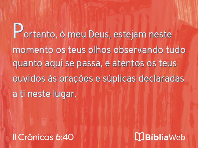 II Crônicas 6:40 em imagem para compartilhar