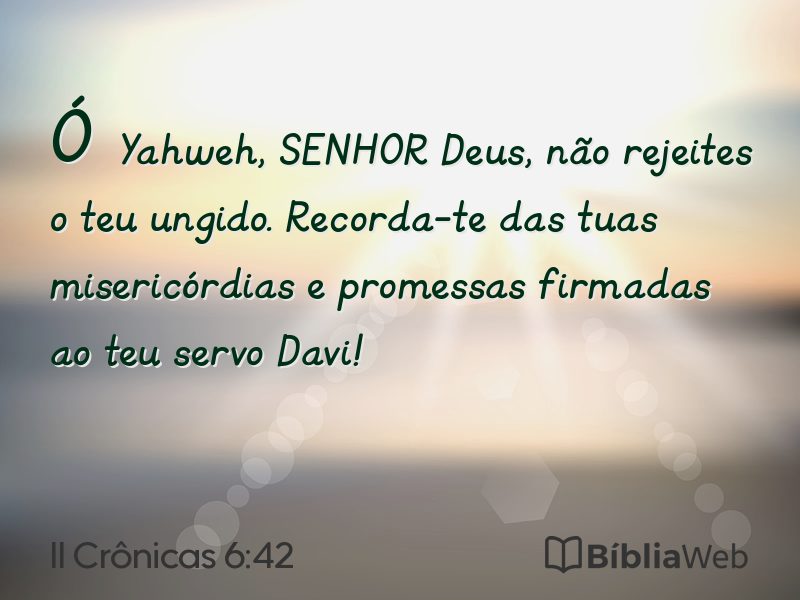 II Crônicas 6:42 em imagem para compartilhar