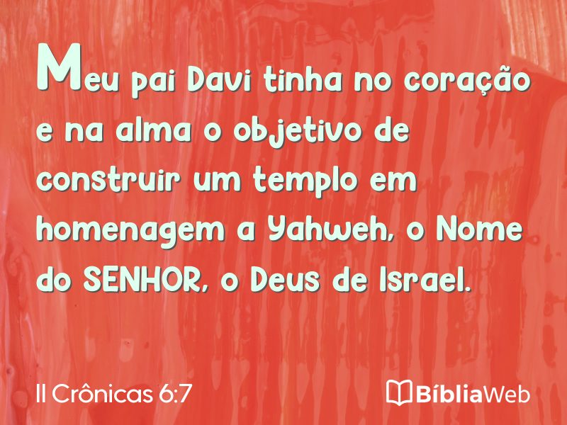 II Crônicas 6:7 em imagem para compartilhar
