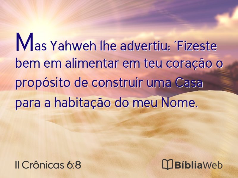 II Crônicas 6:8 em imagem para compartilhar