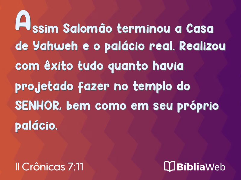 II Crônicas 7:11 em imagem para compartilhar