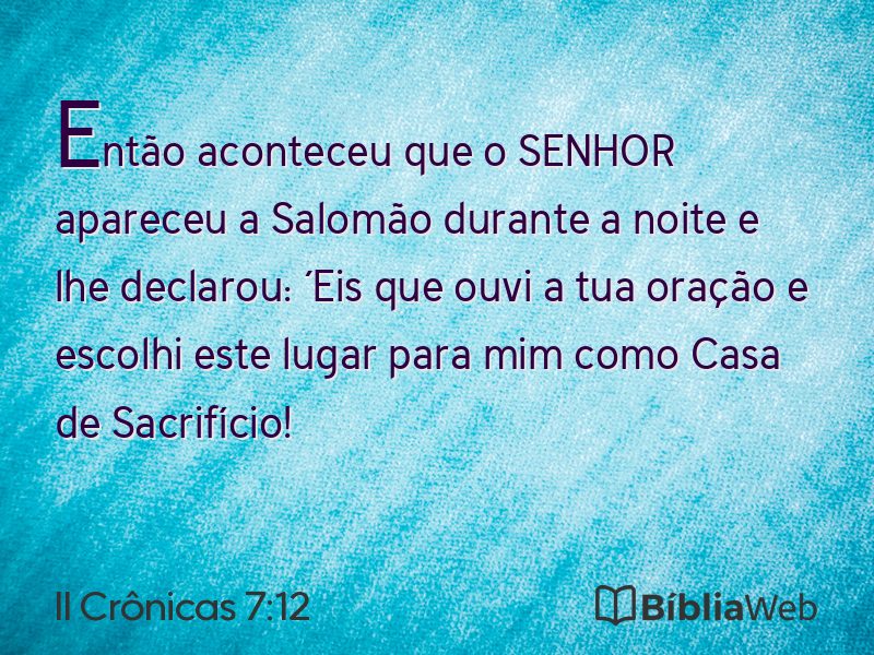 II Crônicas 7:12 em imagem para compartilhar
