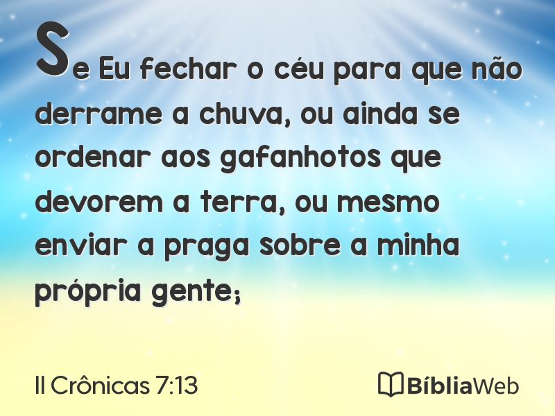 II Crônicas 7:13 em imagem para compartilhar