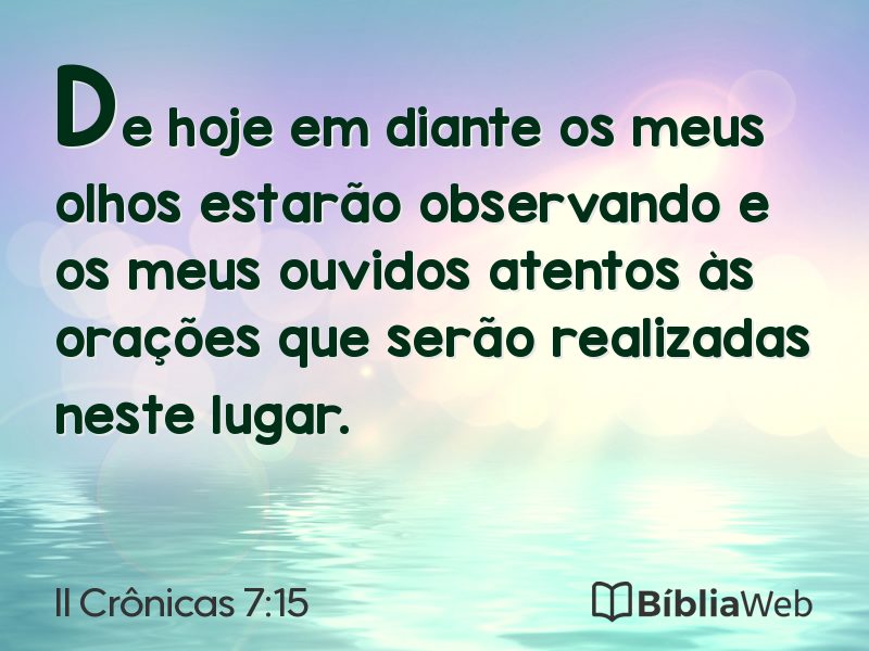 II Crônicas 7:15 em imagem para compartilhar
