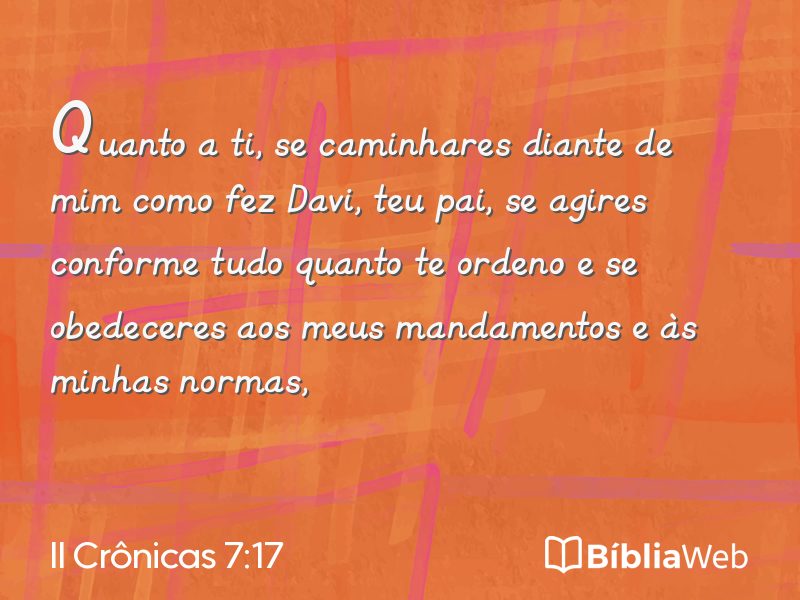 II Crônicas 7:17 em imagem para compartilhar