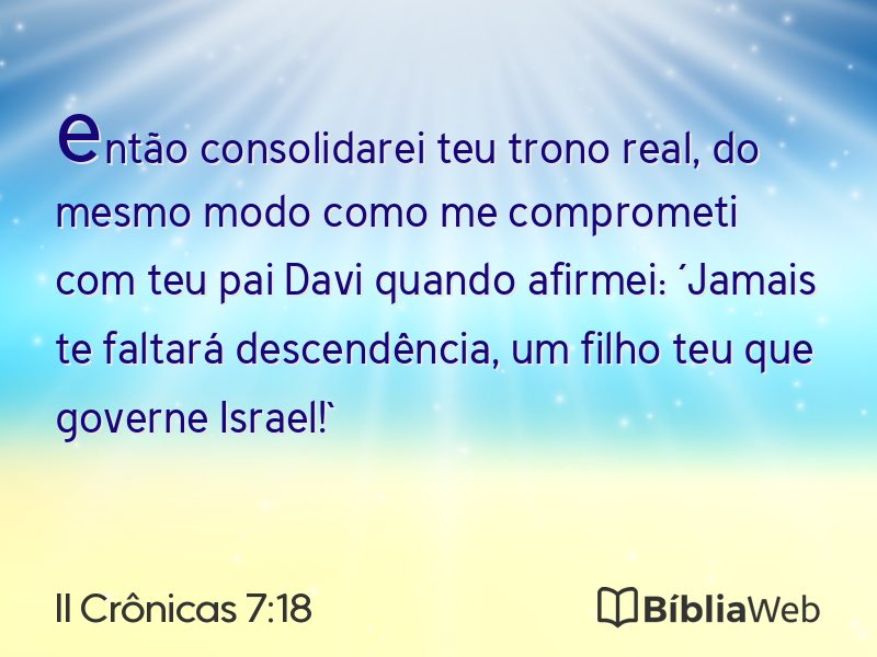 II Crônicas 7:18 em imagem para compartilhar