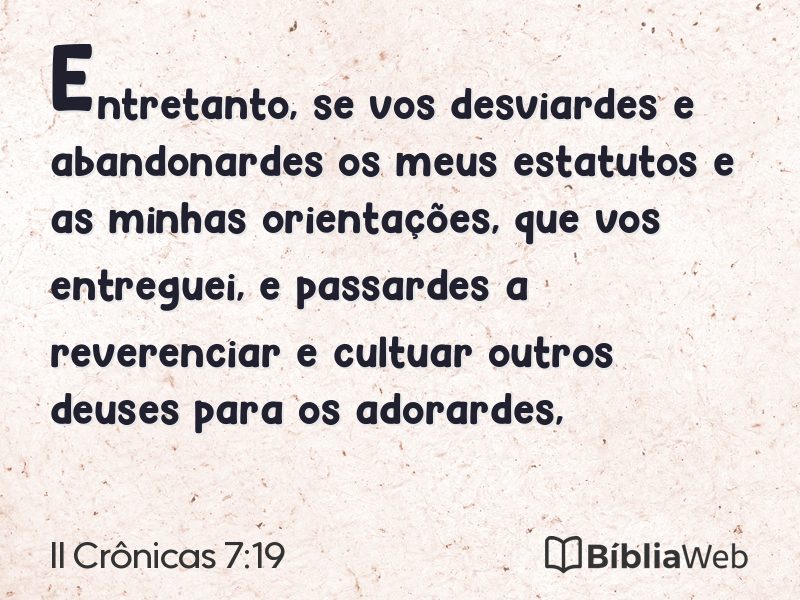 II Crônicas 7:19 em imagem para compartilhar