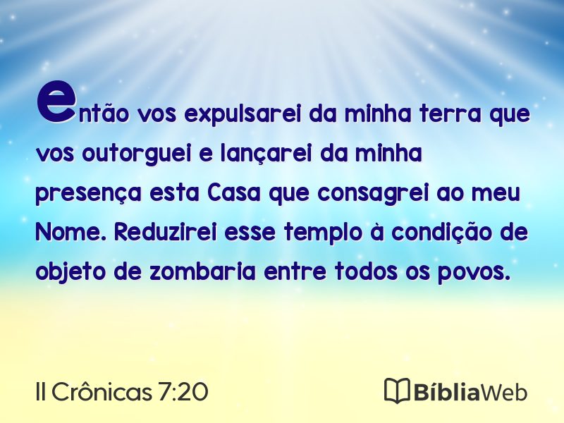 II Crônicas 7:20 em imagem para compartilhar