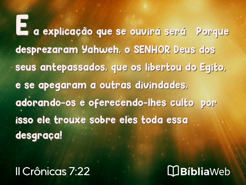 II Crônicas 7:22 em imagem para compartilhar