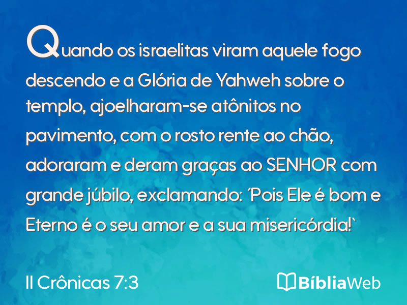 II Crônicas 7:3 em imagem para compartilhar