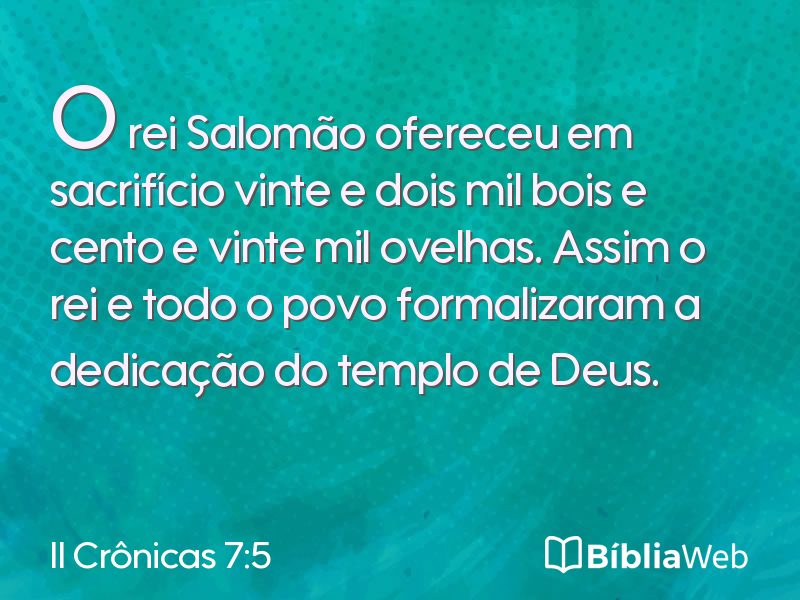II Crônicas 7:5 em imagem para compartilhar