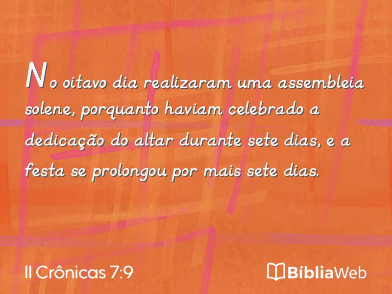 II Crônicas 7:9 em imagem para compartilhar