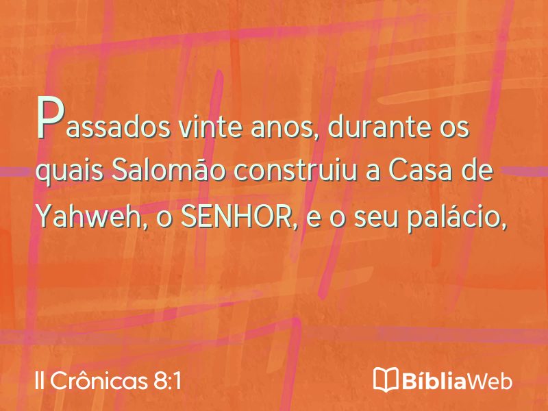 II Crônicas 8:1 em imagem para compartilhar