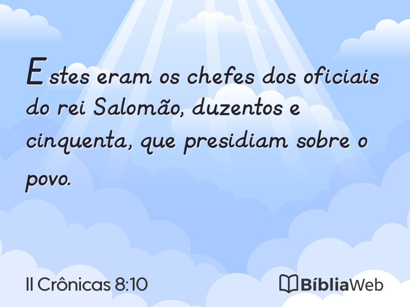 II Crônicas 8:10 em imagem para compartilhar
