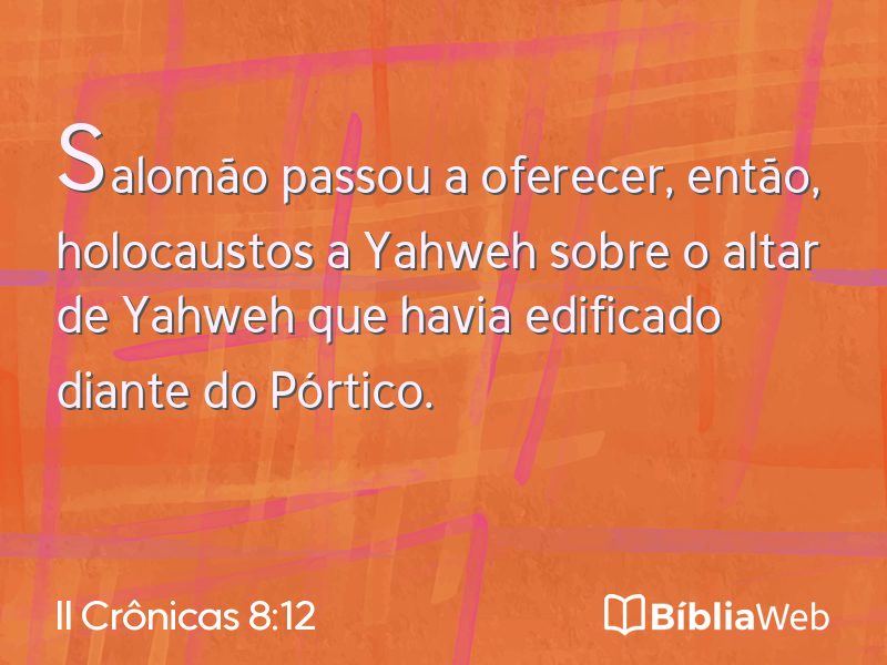 II Crônicas 8:12 em imagem para compartilhar