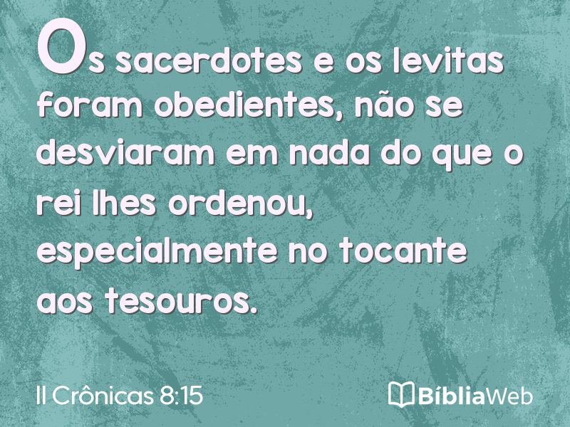 II Crônicas 8:15 em imagem para compartilhar