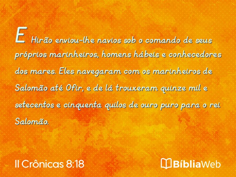 II Crônicas 8:18 em imagem para compartilhar